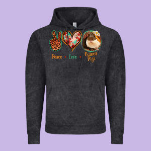 Peace Love Guinea Pigs Vintage Hoodie Designed By Jasminsmagicworld