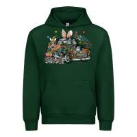 Forest Green Happy Easter Urban Hoodie - CowhideDigitalArt