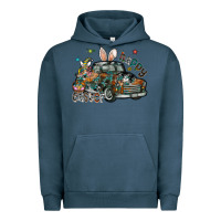 Pigment Midnight Navy Happy Easter Urban Hoodie - CowhideDigitalArt