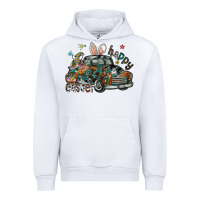 White Happy Easter Urban Hoodie - CowhideDigitalArt