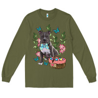 Army Green Easter Pitbull Long Sleeve Tee - RanaPortraitStore