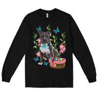 Black Easter Pitbull Long Sleeve Tee - RanaPortraitStore