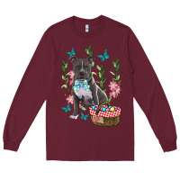 Burgundy Easter Pitbull Long Sleeve Tee - RanaPortraitStore