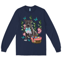 Navy Easter Pitbull Long Sleeve Tee - RanaPortraitStore