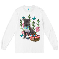 White Easter Pitbull Long Sleeve Tee - RanaPortraitStore