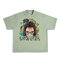 Oil Green Western Cowgirl Braid Hair Urban Heavy Tee - BundleAndBundleShop