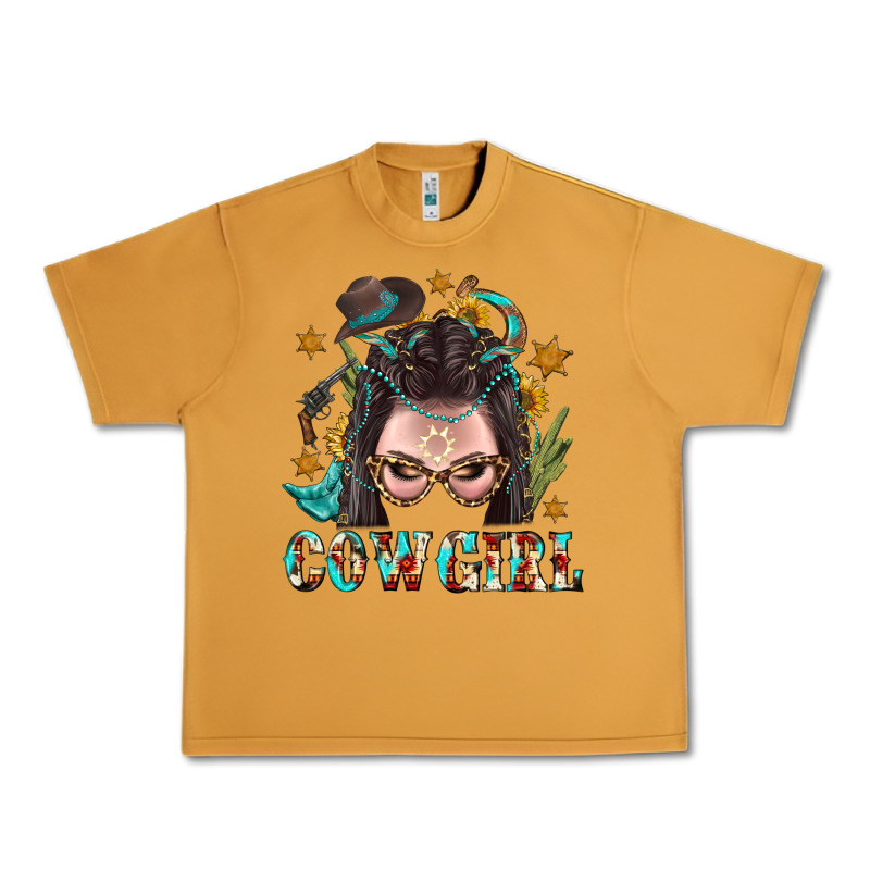Western Cowgirl Braid Hair Urban Heavy Tee by BundleAndBundleShop | Teevron