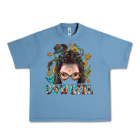 Pebble Blue Western Cowgirl Braid Hair Urban Heavy Tee - BundleAndBundleShop