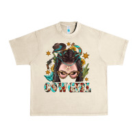 Sandshell Western Cowgirl Braid Hair Urban Heavy Tee - BundleAndBundleShop