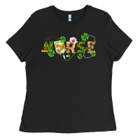 Black st patricks day nurse Ladies Tee - BarkalooDesign