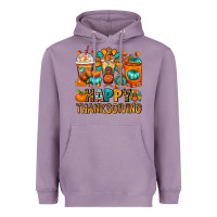 Lavender Happy Thanksgiving Coffee Cups Heavyweight Hoodie - FaDigitalArtStudio