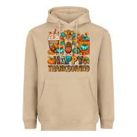 Mushroom Happy Thanksgiving Coffee Cups Heavyweight Hoodie - FaDigitalArtStudio