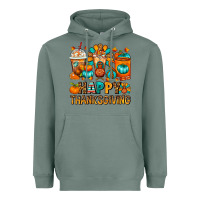 Sage Happy Thanksgiving Coffee Cups Heavyweight Hoodie - FaDigitalArtStudio