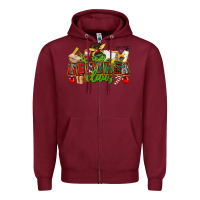 Burgundy teacher claus christmas Zipper Hoodie - CowGirlArtShop