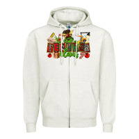 Oatmeal Heather teacher claus christmas Zipper Hoodie - CowGirlArtShop