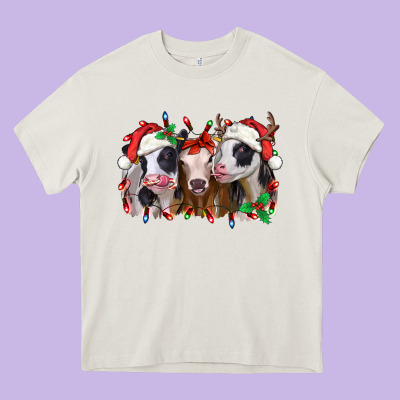 Funny Christmas Heifers Heavy Core Tee Designed By Jasminsmagicworld