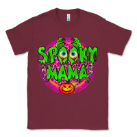 Burgundy Spooky Mama Classic Tee - BundleAndBundleShop