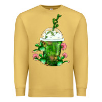 Antique Gold Western Cactus Cold Frappe Premium Sweatshirt - FaDigitalArtStudio