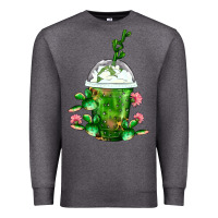Charcoal Heather Western Cactus Cold Frappe Premium Sweatshirt - FaDigitalArtStudio