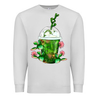 Dove Grey Western Cactus Cold Frappe Premium Sweatshirt - FaDigitalArtStudio