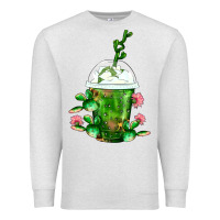Oatmeal Heather Western Cactus Cold Frappe Premium Sweatshirt - FaDigitalArtStudio