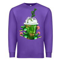 Purple Western Cactus Cold Frappe Premium Sweatshirt - FaDigitalArtStudio
