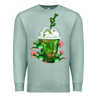 Seafoam Western Cactus Cold Frappe Premium Sweatshirt - FaDigitalArtStudio
