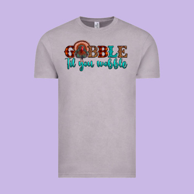 Gobble Til You Wobble Vintage Tee Designed By Jahusdesignshop