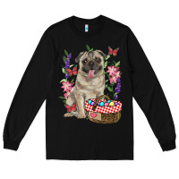 Black Easter pug Long Sleeve Tee - RanaPortraitStore