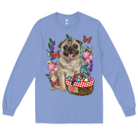 Colony Blue Easter pug Long Sleeve Tee - RanaPortraitStore