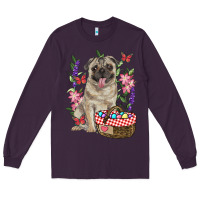 Plum Easter pug Long Sleeve Tee - RanaPortraitStore