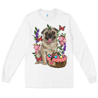 White Easter pug Long Sleeve Tee - RanaPortraitStore