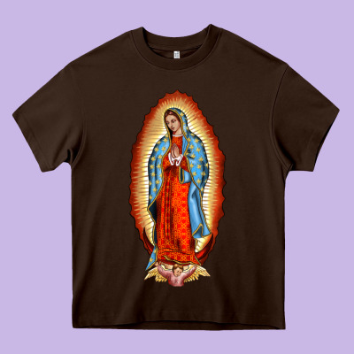 Our New Lady Of Guadalupe Heavy Core Tee Designed By Barkaloodesign