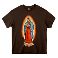 Chocolate Brown our new lady of guadalupe Heavy Core Tee - BarkalooDesign