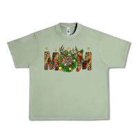 Oil Green Western Mom With Reindeer Urban Heavy Tee - BundleAndBundleShop