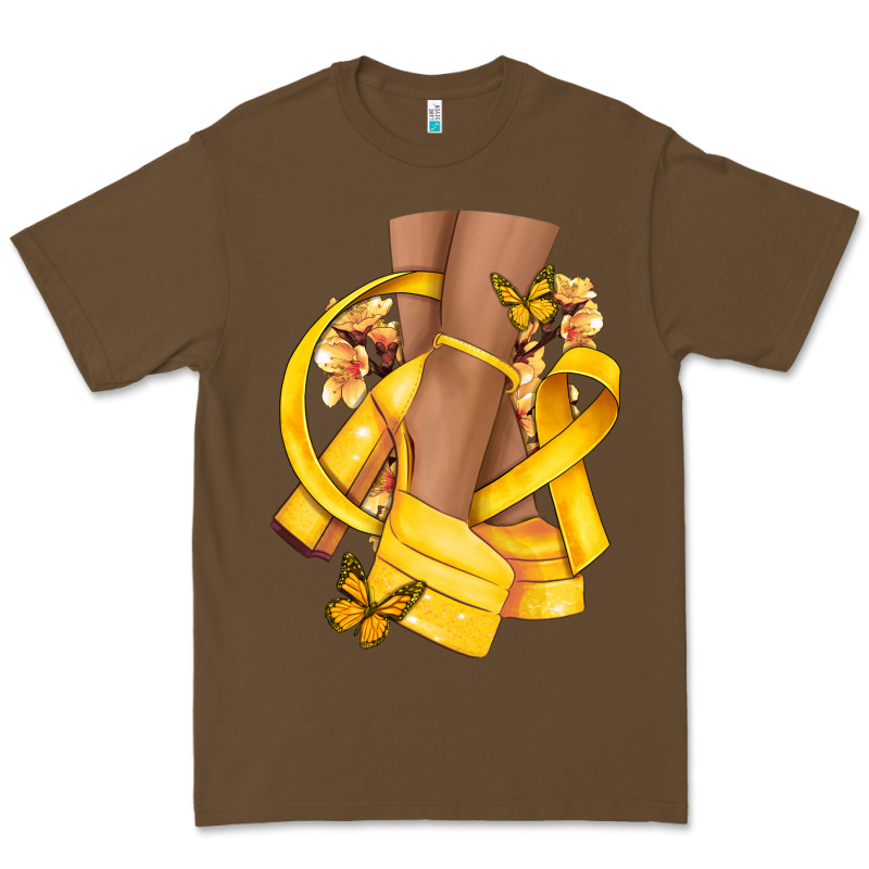 Childhood Cancer Diva Yellow Ribbon Premium Tee by NancyCooperArtShop | Teevron