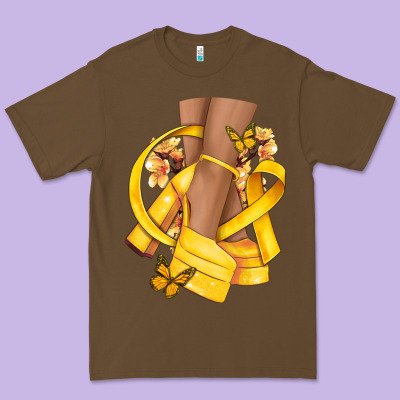 Childhood Cancer Diva Yellow Ribbon Premium Tee Designed By Nancycooperartshop