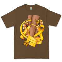 Cacao Childhood Cancer diva yellow ribbon Premium Tee - NancyCooperArtShop