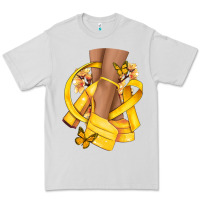 Dove Grey Childhood Cancer diva yellow ribbon Premium Tee - NancyCooperArtShop