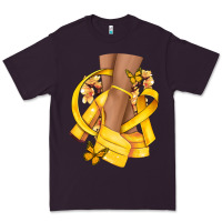 Plum Childhood Cancer diva yellow ribbon Premium Tee - NancyCooperArtShop