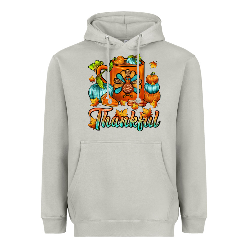 Thankful Thanksgiving Coffee Mug Heavyweight Hoodie by FaDigitalArtStudio | Teevron