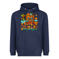 Navy Thankful Thanksgiving Coffee Mug Heavyweight Hoodie - FaDigitalArtStudio