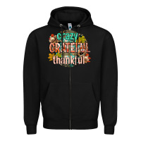 Black crazy grateful thankful Zipper Hoodie - CowGirlArtShop