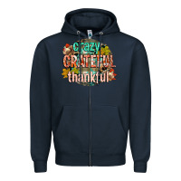 Navy crazy grateful thankful Zipper Hoodie - CowGirlArtShop