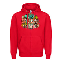 Red crazy grateful thankful Zipper Hoodie - CowGirlArtShop
