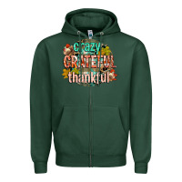 Sports Green crazy grateful thankful Zipper Hoodie - CowGirlArtShop