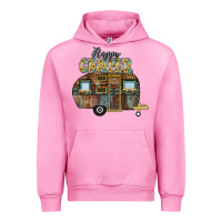 Fuchsia Pink Happy Camper Urban Hoodie - CowhideDigitalArt