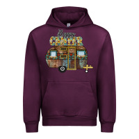 Mauve Wine Happy Camper Urban Hoodie - CowhideDigitalArt