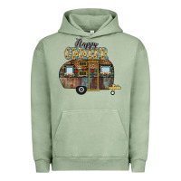 Pigment Oil Green Happy Camper Urban Hoodie - CowhideDigitalArt