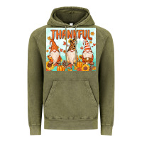 Vintage Olive thankful gnome Vintage Hoodie - MaliasSmallBusiness